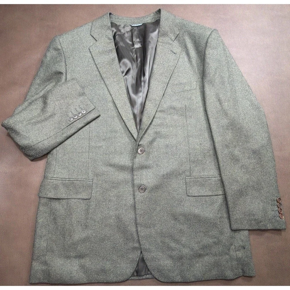 ZANELLA Italy Silk Blend Sport Coat Blazer Mens 44R Patterned Woven Wedding MINT